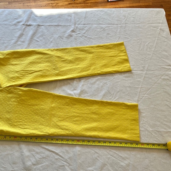 Banana Republic Yellow Brocade Cropped Ankle Pants Geometric Print Tailored - Picture 12 of 12